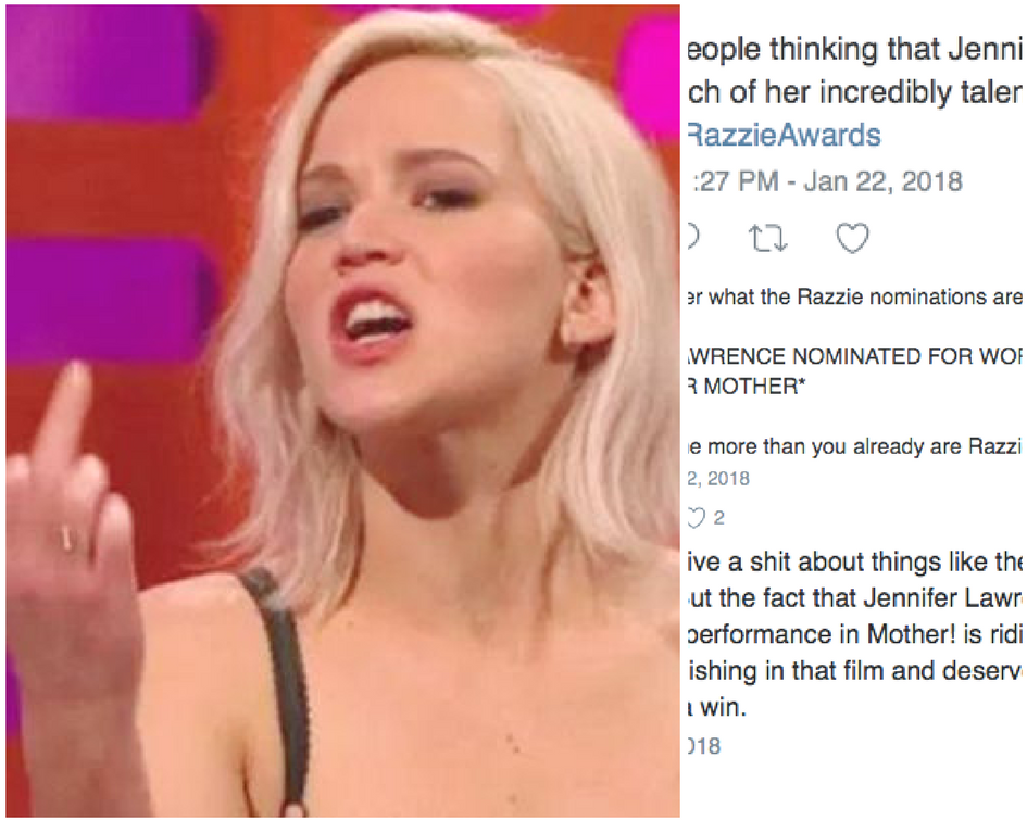 jennifer lawrence worst actress nomination